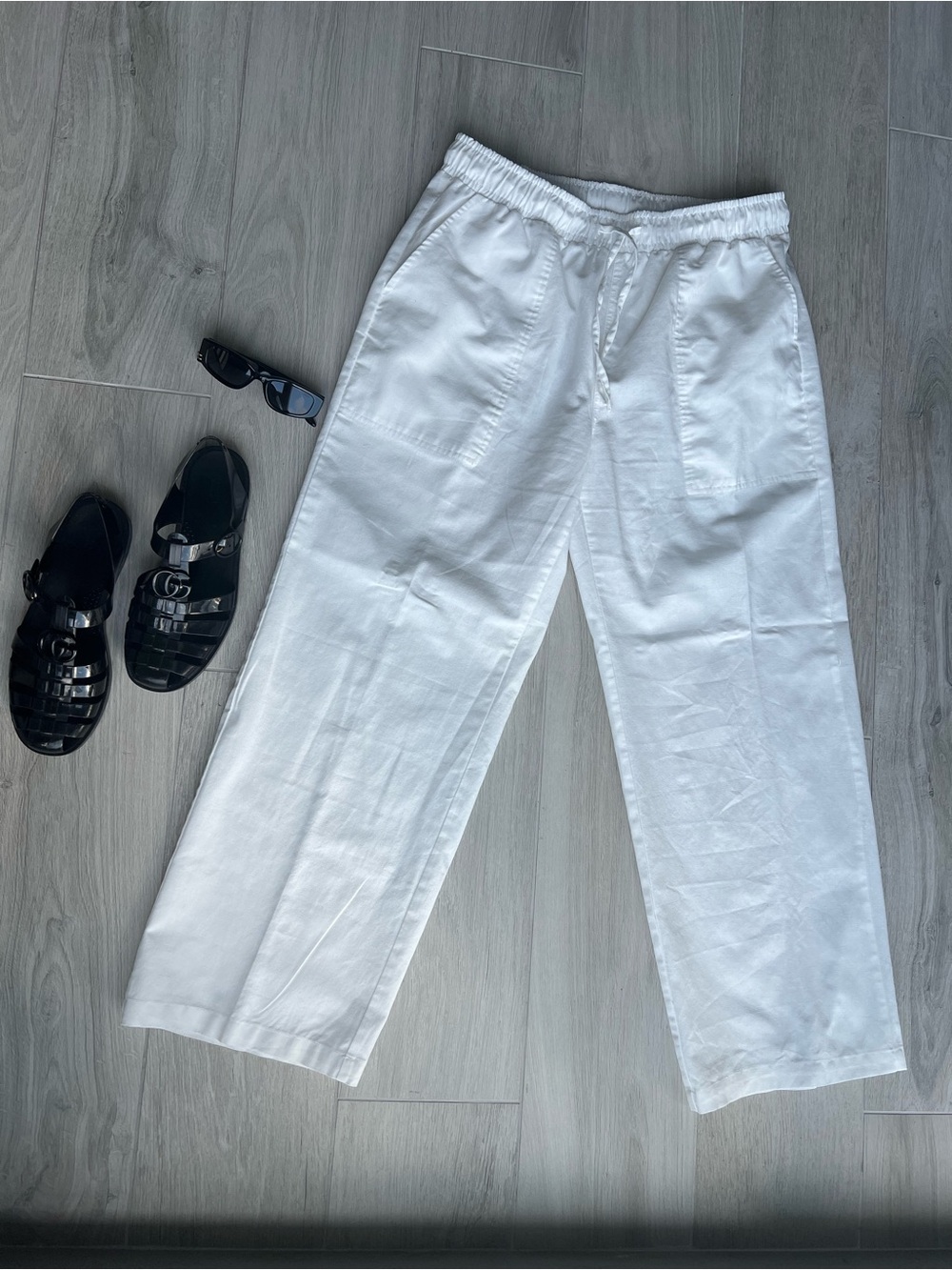 Linen Elastic Waist Linen Pants